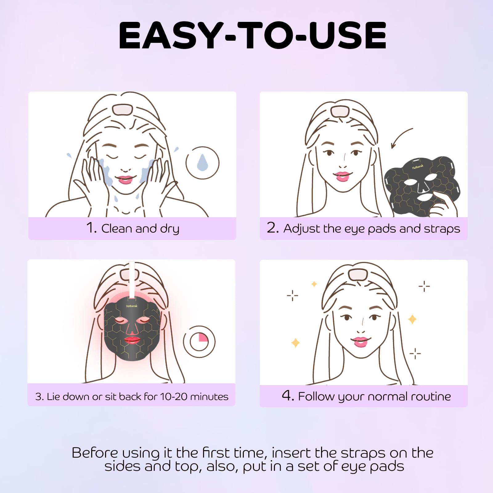 Red Light Therapy Device for Face - Portable & Soft LED Light Therapy Mask for Skin Rejuvenation, Anti-Aging & Acne Treatment | Perfect for Home Use & Travel Skincare Routine