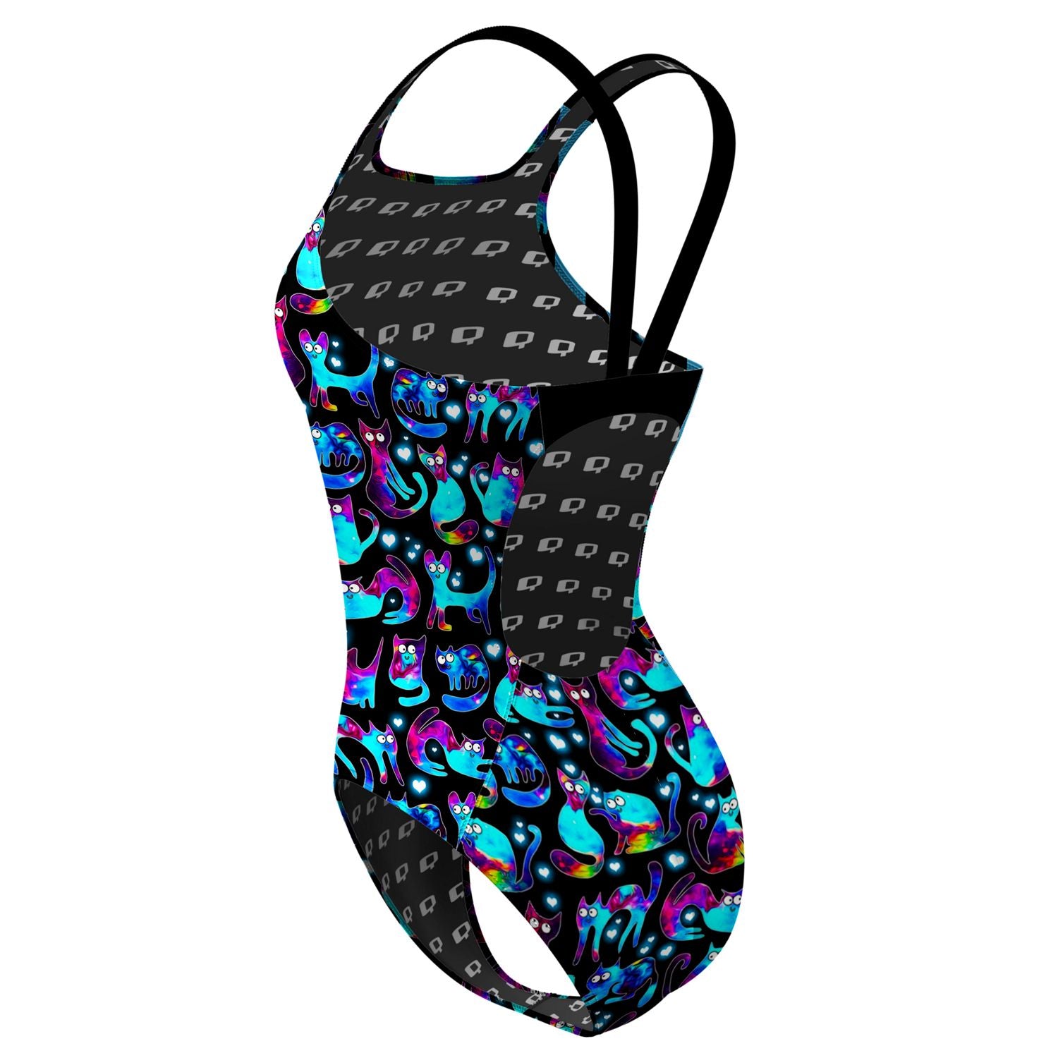Space Kitties Classic Strap Swimsuit - Cute Cat Print One Piece Bathing Suit for Women | Beach, Pool & Summer Vacation Wear