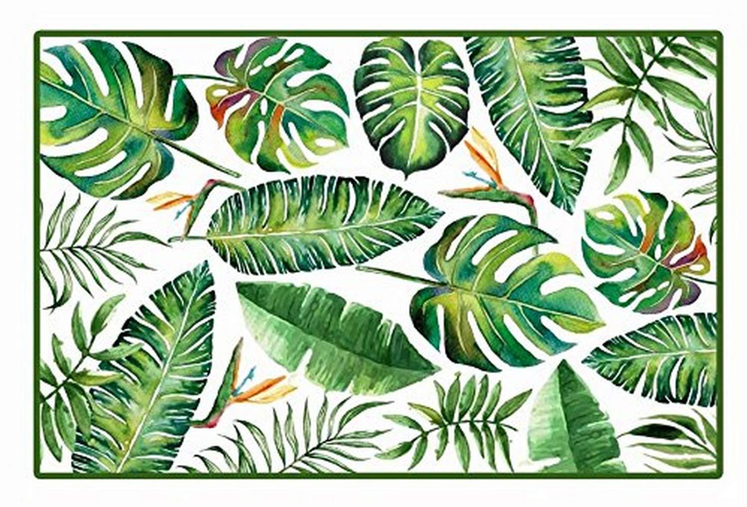 Premium Non-Slip Bathroom Rug with Elegant Leaves Design - 18