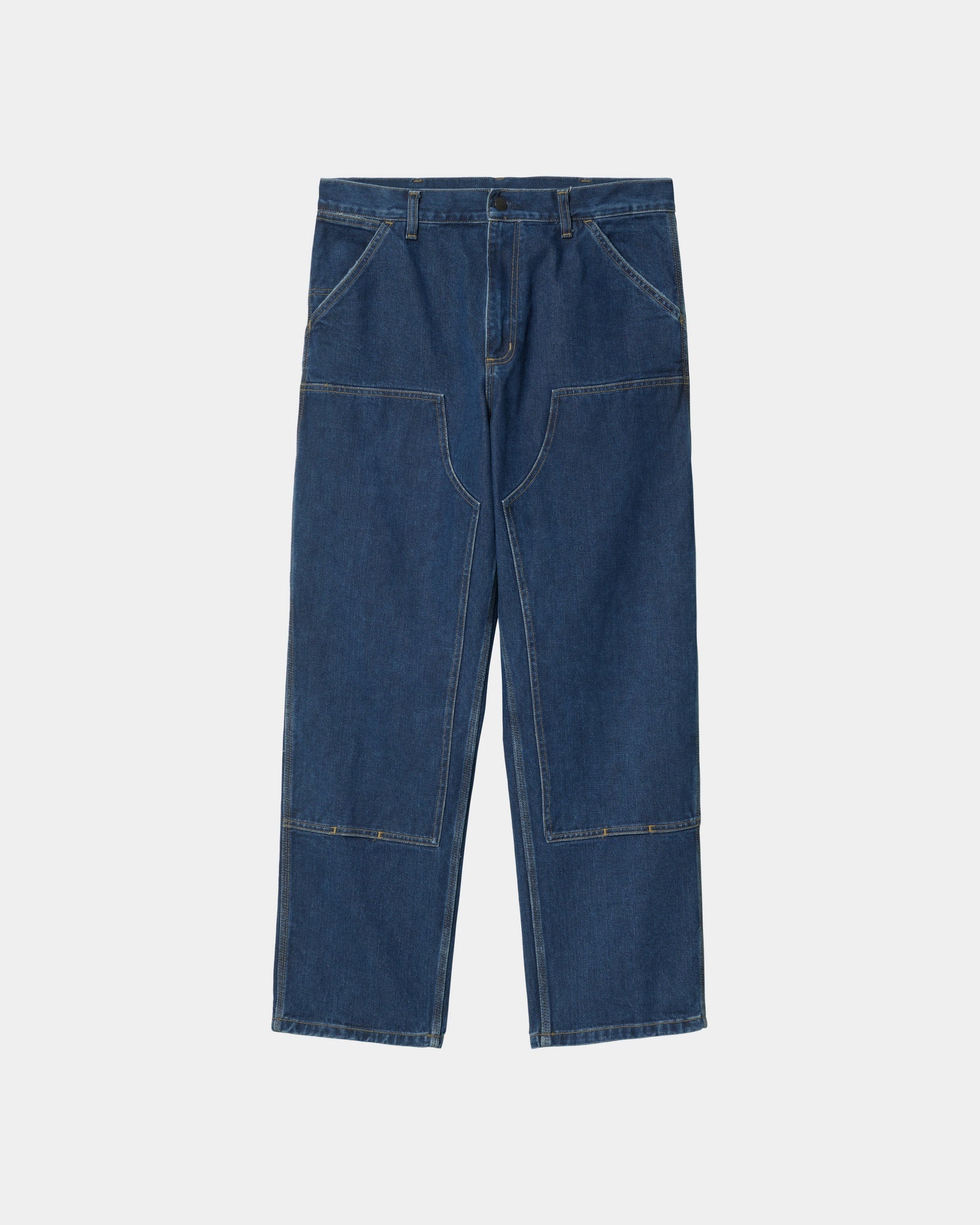 Double Knee Work Pants - Durable Denim Jeans for Men | Stone Washed Blue | Perfect for Construction, Carpentry & Outdoor Work