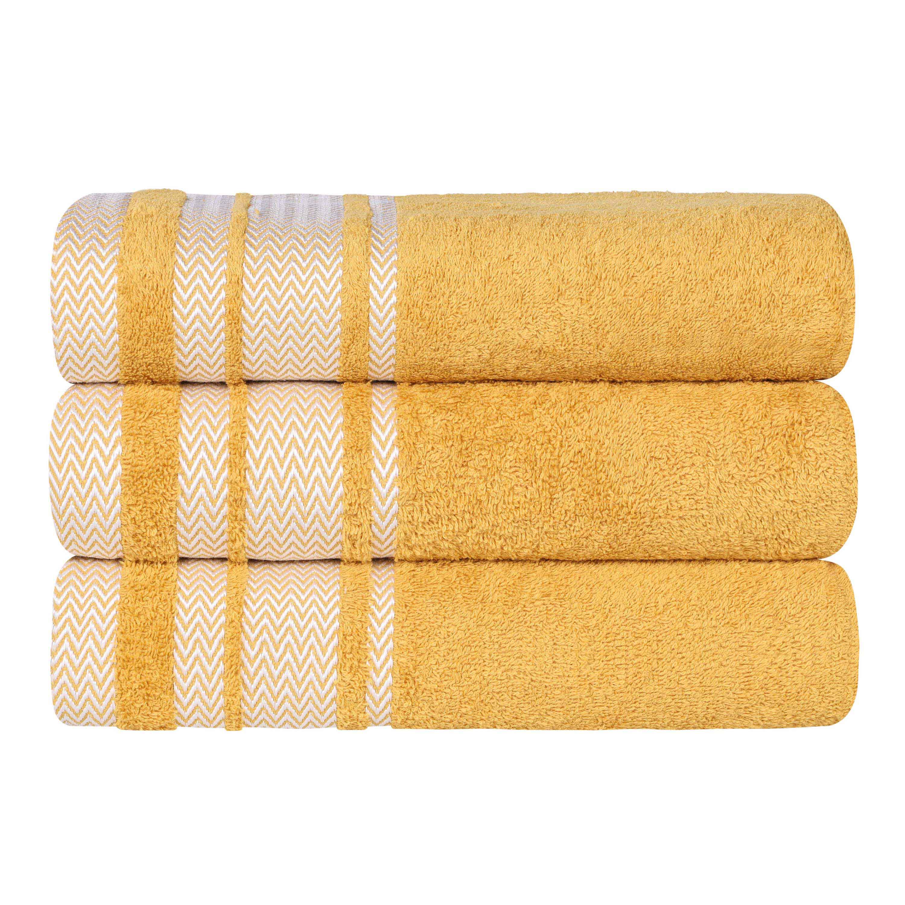 Premium Hays Cotton Soft Medium Weight Bath Towel Set of 3 - Ultra Absorbent & Quick Dry - Luxury Spa & Bathroom Essentials for Home, Hotel, Gym Use