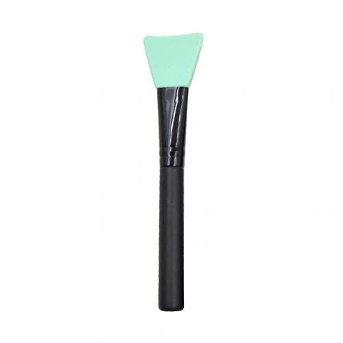 Flat Silicone Makeup Brush for Facial Mud Mask & Skin Care - Synthetic Hair Beauty Applicator Tool (Green Handle) - Perfect for Spa, Home Skincare & Professional Makeup Application
