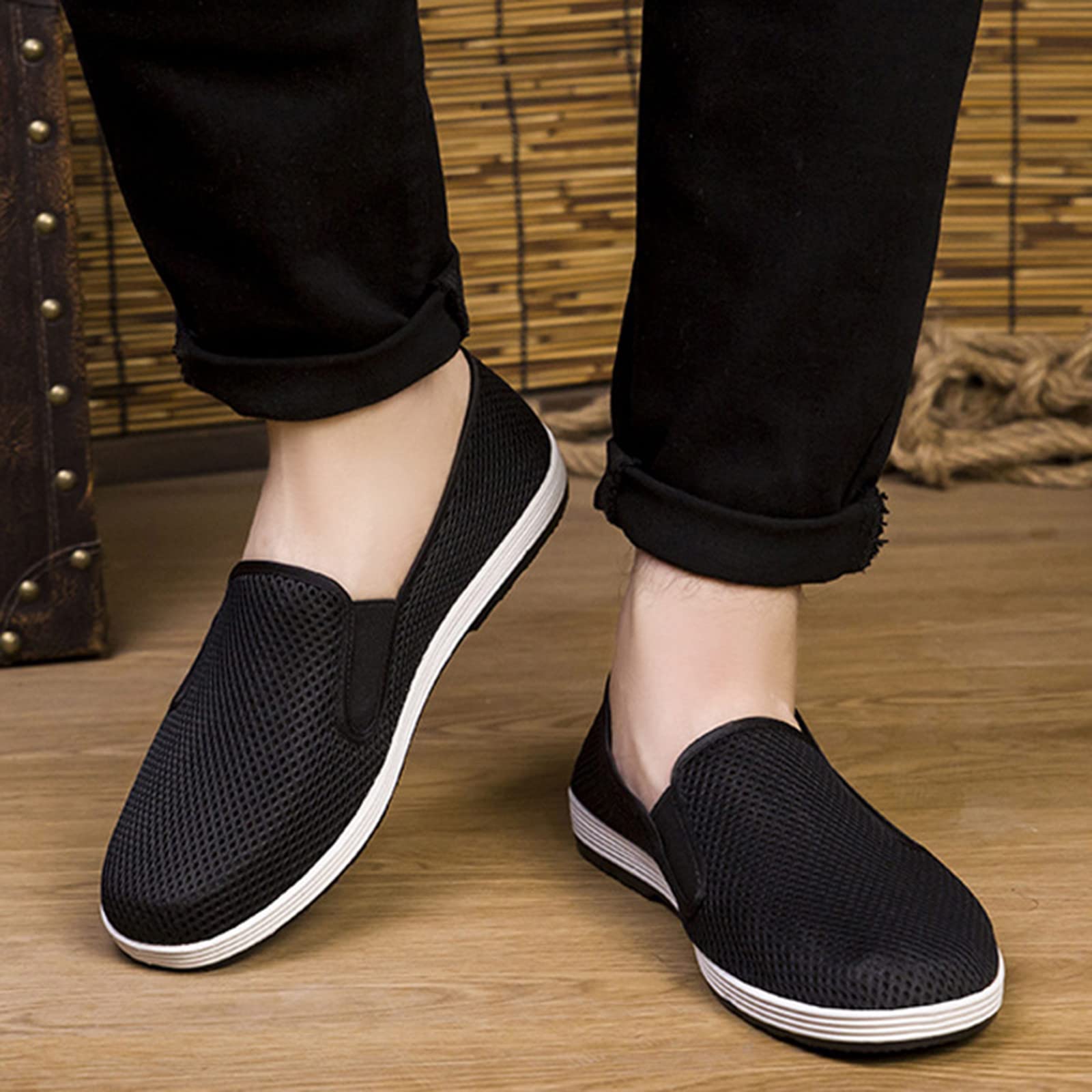 Men's Lightweight Mesh Boat Shoes - Summer Deck Slippers & Aqua Shoes for Outdoor Activities | Barefoot-Friendly Unisex Sports Shoes for Beach, Pool & Water Sports