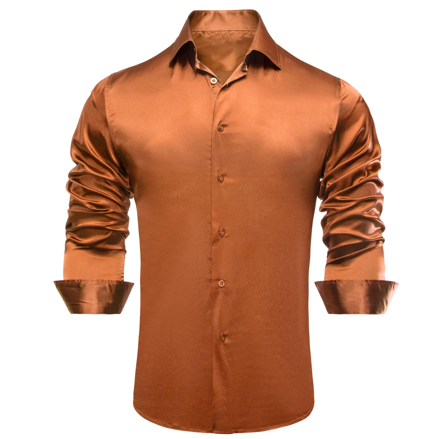 Premium Satin Men's Dress Shirts - Long Sleeve Formal Button Down Shirt for Business, Wedding & Special Occasions | Classic Fit Comfortable Office & Party Wear