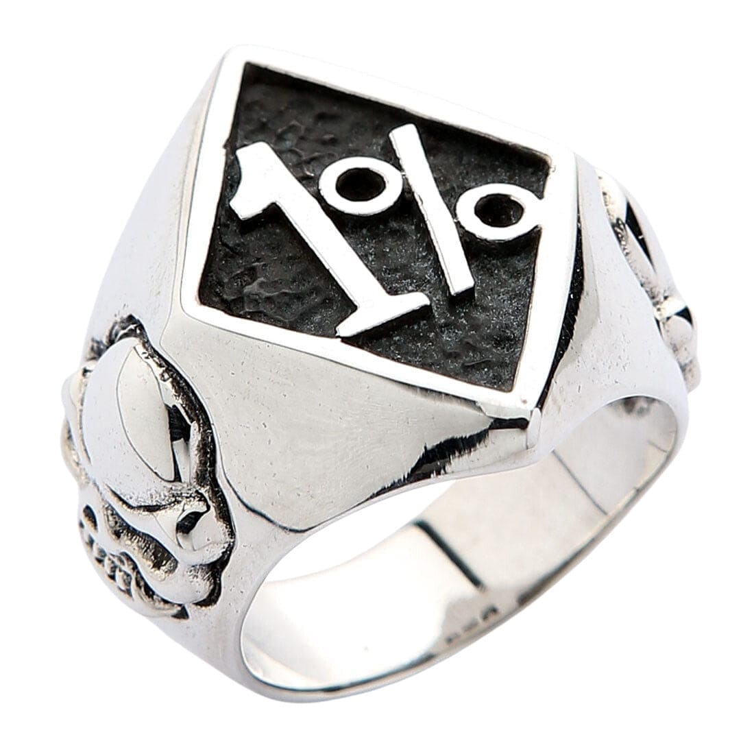 Outlaw 1% Sterling Silver Biker Ring for Men - Heavy Duty Motorcycle Jewelry - Perfect for Biker Gangs, Motorcycle Clubs & Rebel Fashion