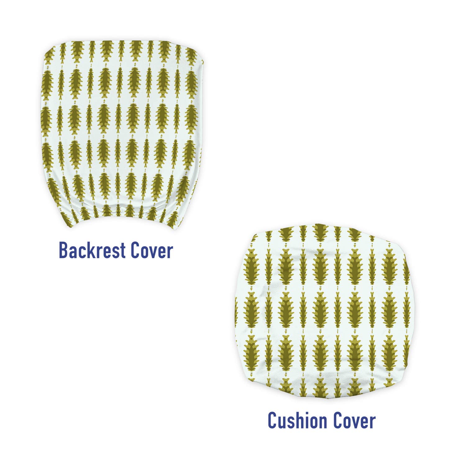 Ambesonne Abstract Office Chair Slipcover - Pinecone Silhouette Design Stretch Fabric Cover for Standard Chairs (Fawn & Khaki) | Christmas Decor & Year-Round Home Office Protection