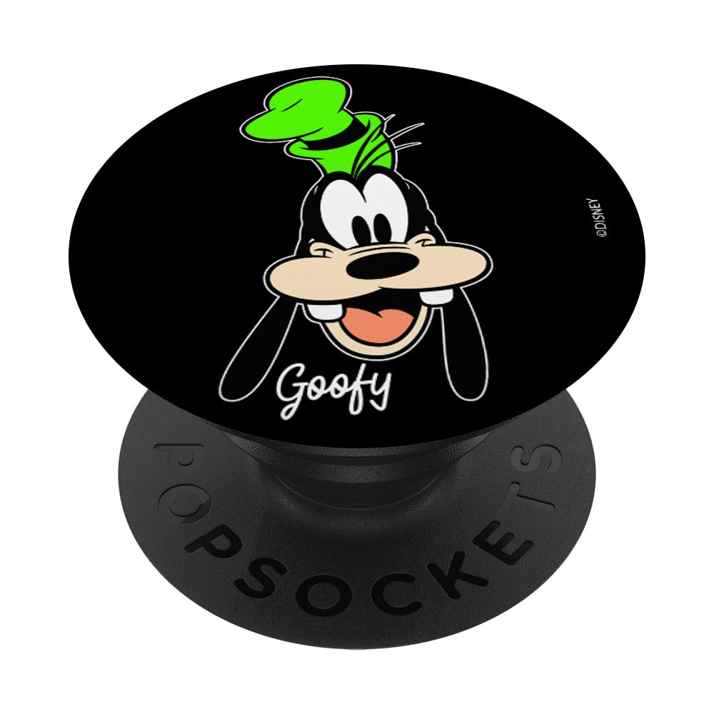 Disney Mickey and Friends Goofy Big Face Signature PopSockets Standard PopGrip - Swappable Phone Grip & Stand for iPhone, Samsung, Smartphones - Perfect for Selfies, Gaming, and Hands-Free Viewing