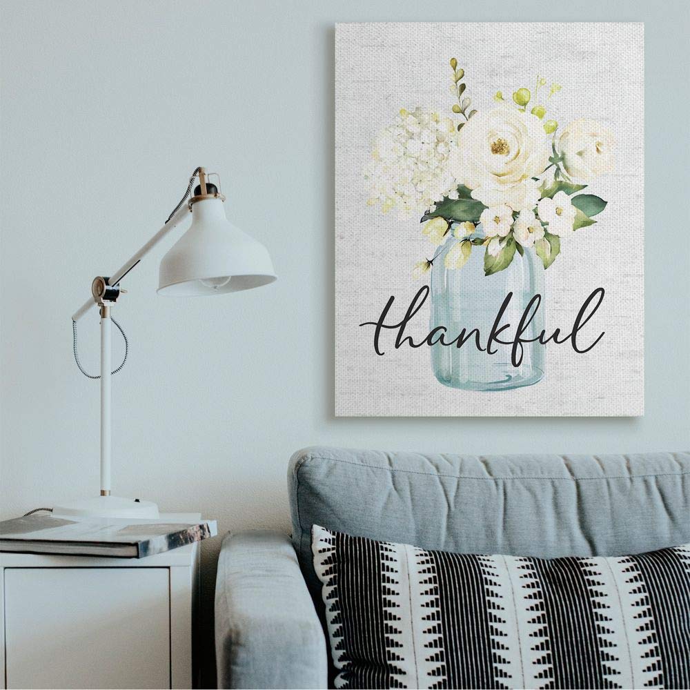 Stupell Industries 'Simple Thankful' Floral Jar Wall Art - 36