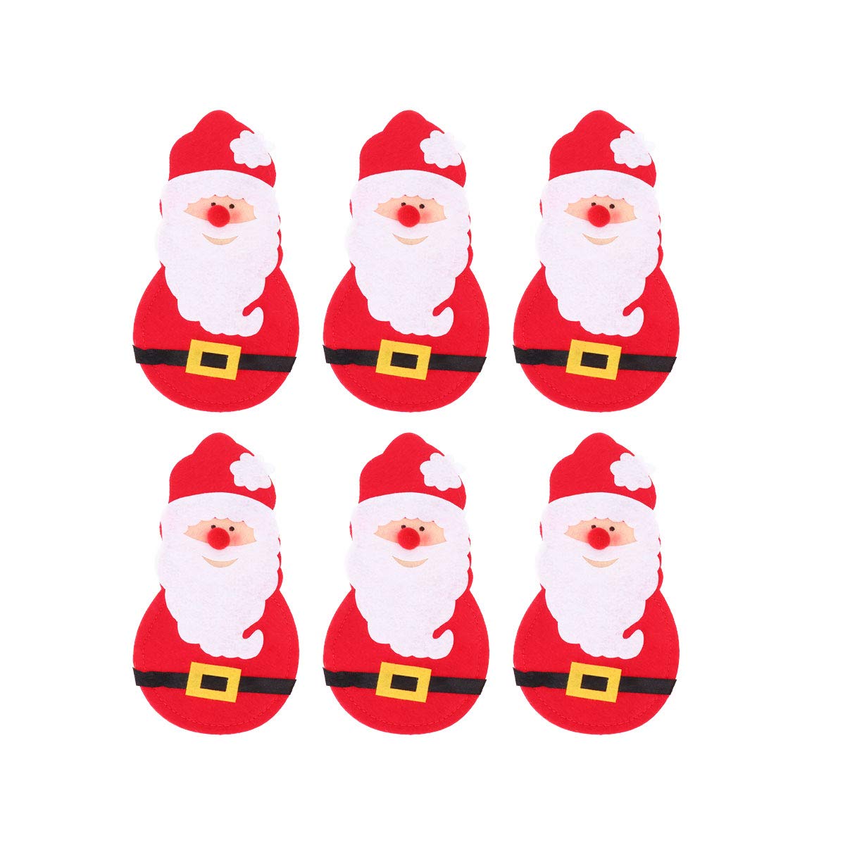 iFundom 6-Piece Christmas Knife and Fork Pouch Set - Santa Claus Design Nonwoven Holiday Decorations for Table Setting, Party Favors, and Festive Home Decor