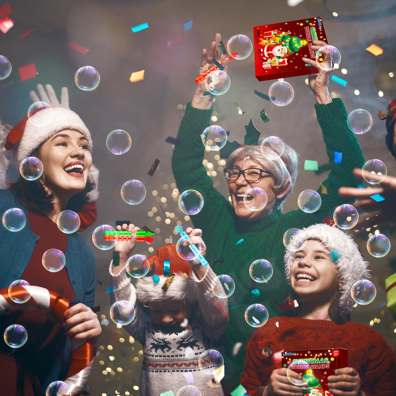 32 Pack Mini Bubbles Wand Toys for Kids - Christmas Party Favors, Stocking Stuffers, Classroom Treats & Goodie Bag Fillers | Fun Toddler Toys for Holiday Celebrations, School Prizes & Gift Exchanges