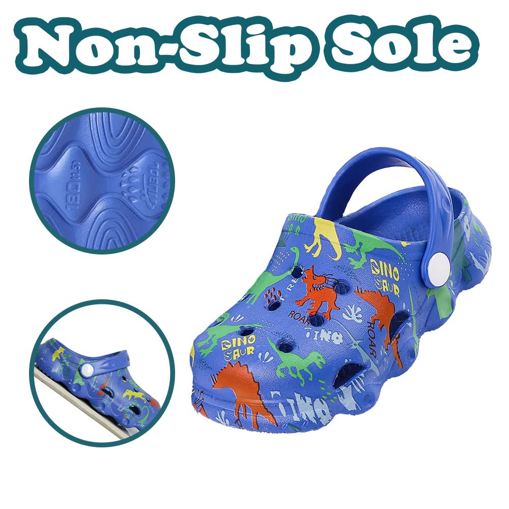 **Non-Slip Dinosaur Clogs for Toddlers - Lightweight Garden Shoes for Boys & Girls - Beach, Pool, Shower Slippers - Perfect for Outdoor Play & Water Activities**