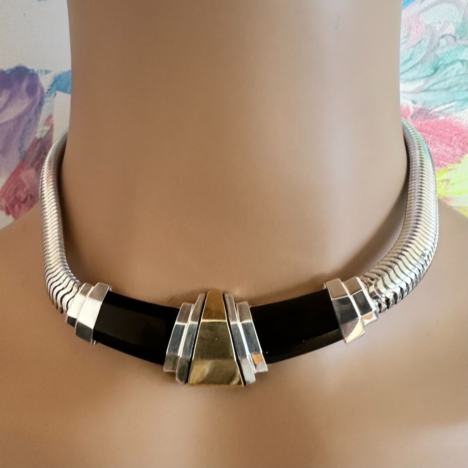 Authentic Vintage Cartier 18k Yellow Gold & Silver Art Deco Onyx Necklace | Luxury Jewelry for Women | Perfect for Weddings, Parties & Special Occasions