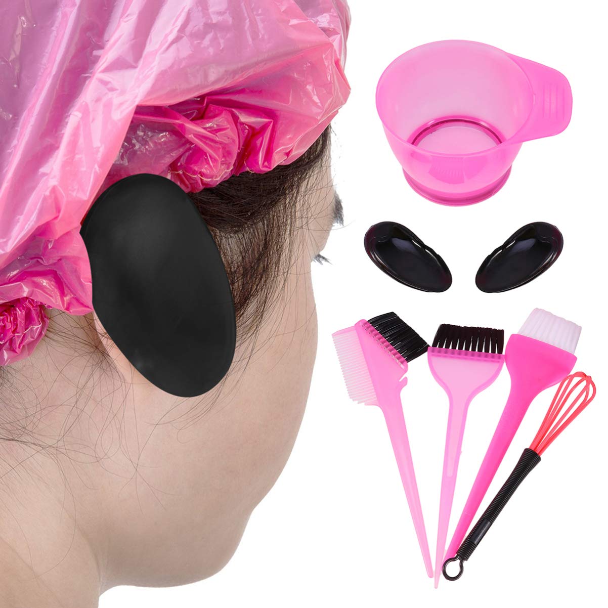 Beaupretty 6pcs Professional Hair Dye Coloring Kit with Color Bowl, Dyeing Brush & Bleach Tools - Salon & Home Hair Coloring Set for DIY Highlights, Ombre & Balayage