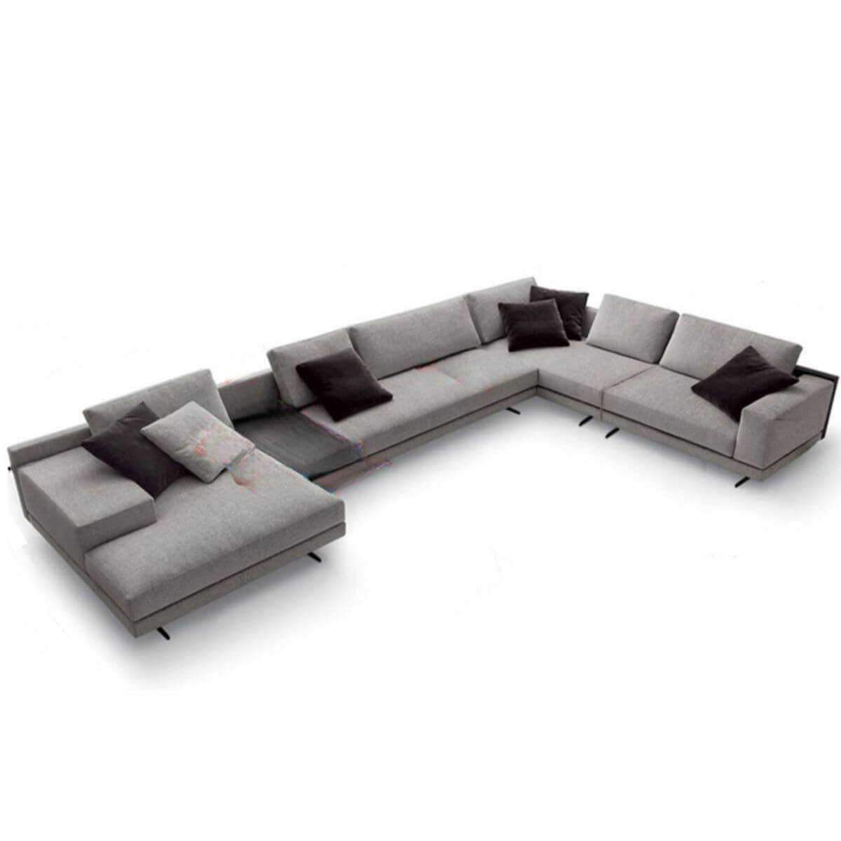 7-Piece U-Shaped Corner Sectional Sofa Set for 6-7 People, Left-Facing L-Shaped Couch with Ottoman - Perfect for Living Room, Family Room & Home Theater Seating