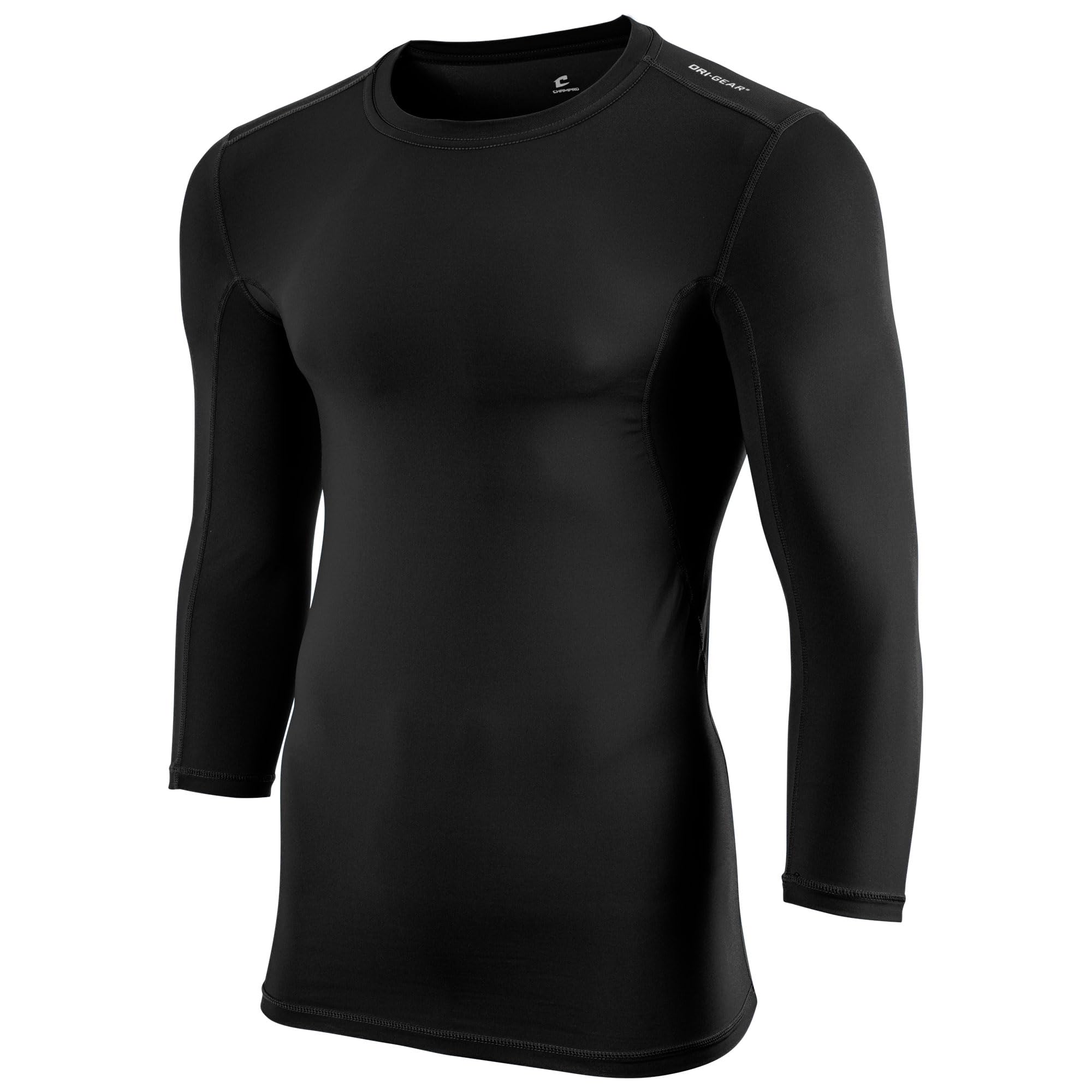 CHAMPRO Lightning Men's 3/4 Sleeve Compression Shirt - Moisture Wicking Baselayer for Football, Basketball & Baseball Training - Performance Athletic Top for Sports & Workouts