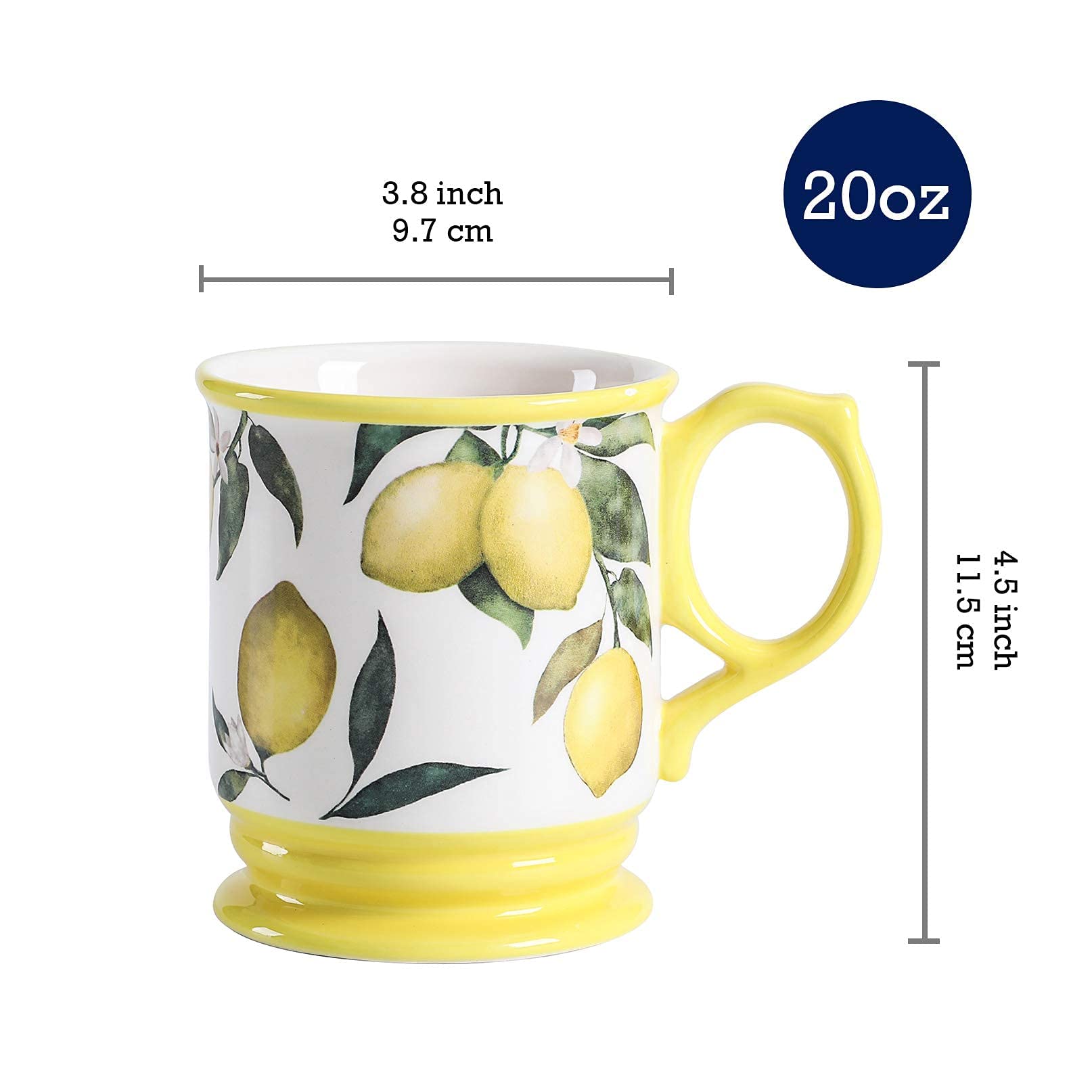 Bico Lemon Dreams 16-Piece Ceramic Dinnerware Set - Service for 4 with 11