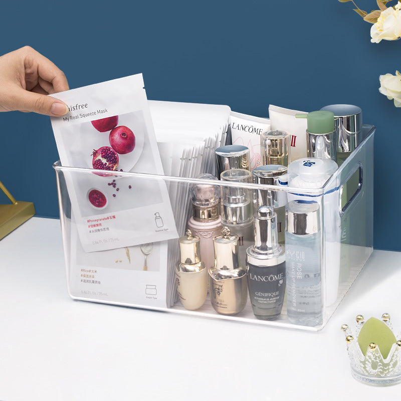 Clear Acrylic Skincare Organizer Box for Makeup, Jewelry & Essentials - Perfect for Vanity, Bathroom & Travel Storage
