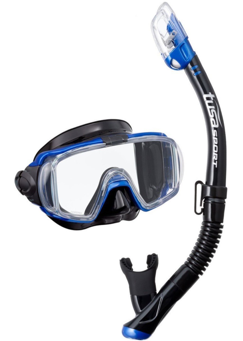 Tusa Visio Tri Ex Snorkeling Mask and Snorkel Set - Premium Scuba Diving Gear for Underwater Exploration, Swimming, and Snorkeling Adventures