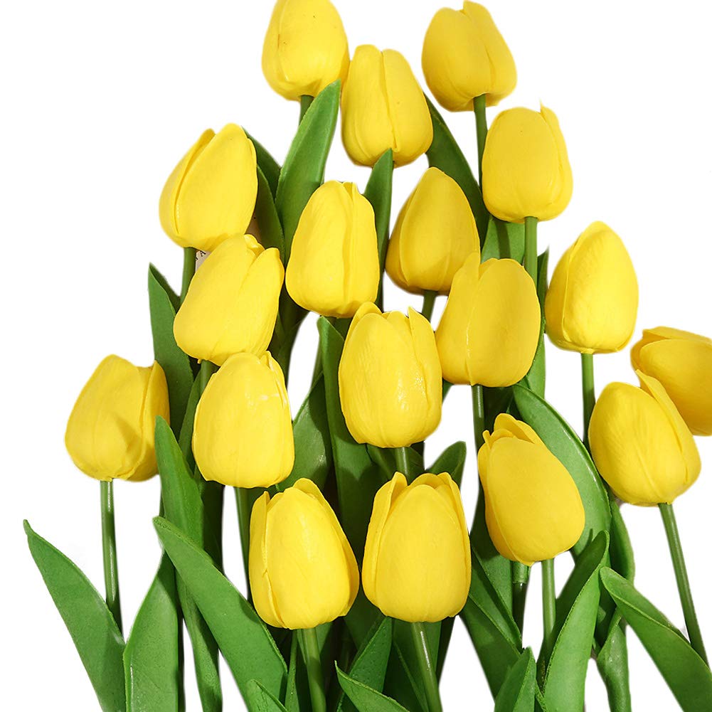 30PCS Real-Touch Artificial Tulips - PU Fake Flowers for Home Decor, Wedding, Party, Centerpieces & DIY Floral Arrangements - Perfect for Table Settings, Gift Wrapping & Seasonal Displays