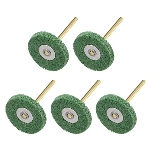 5-Pack 30mm Nylon Fiber Mounted Grinding Heads, 120 Grit Flat Polishing Wheels for Rotary Tools - Perfect for Metal, Wood & Jewelry Polishing in DIY Projects & Professional Workshops