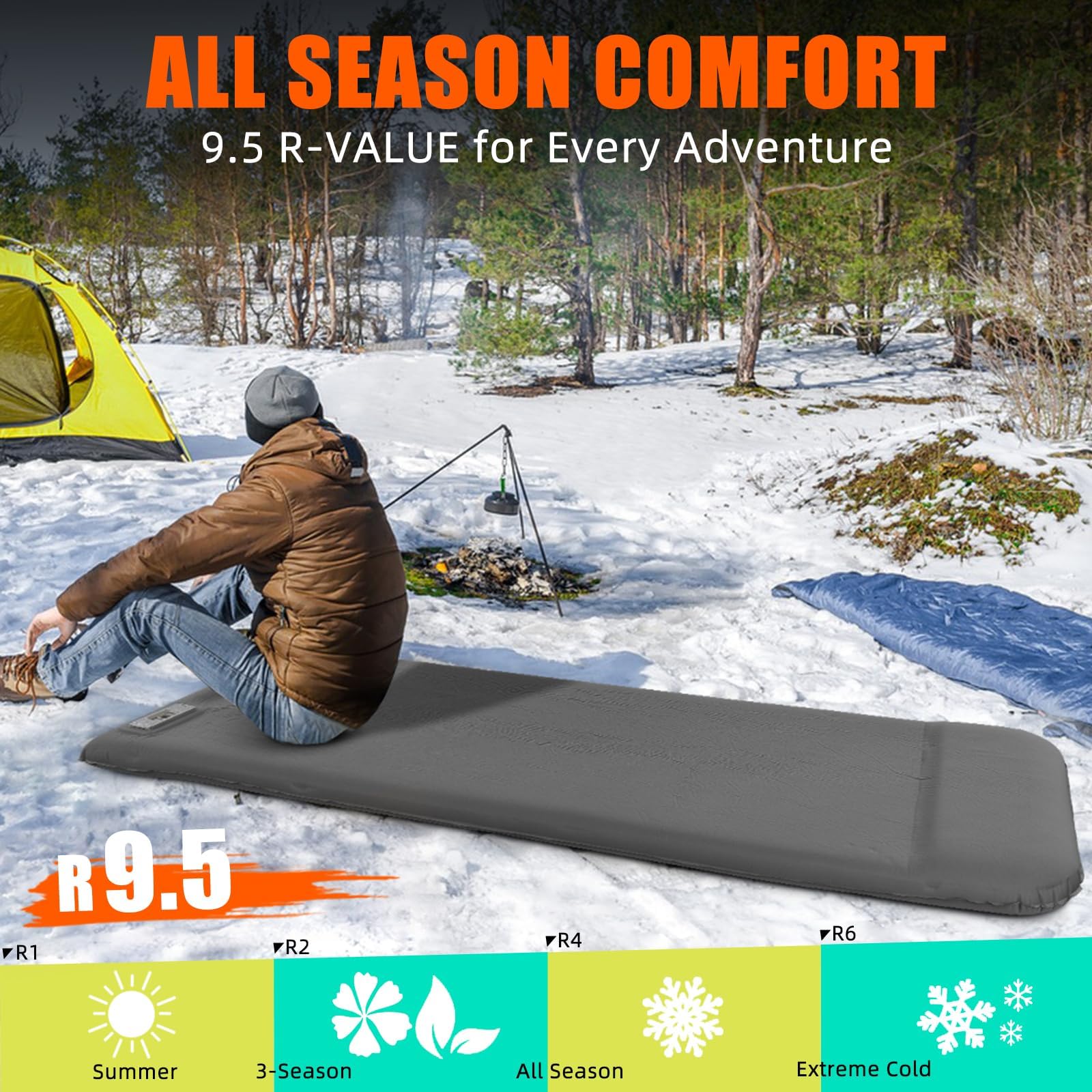 **Self-Inflating Camping Sleeping Pad with Electric Pump - 3.15
