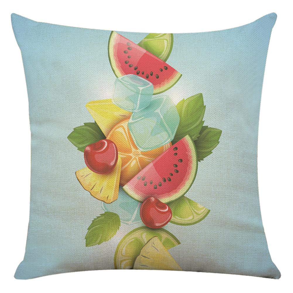Widewing Summer Tropical Fruits Printed Linen Pillow Case & Cushion Cover - Sofa, Car Seat Decor for Home, Office, Dorm