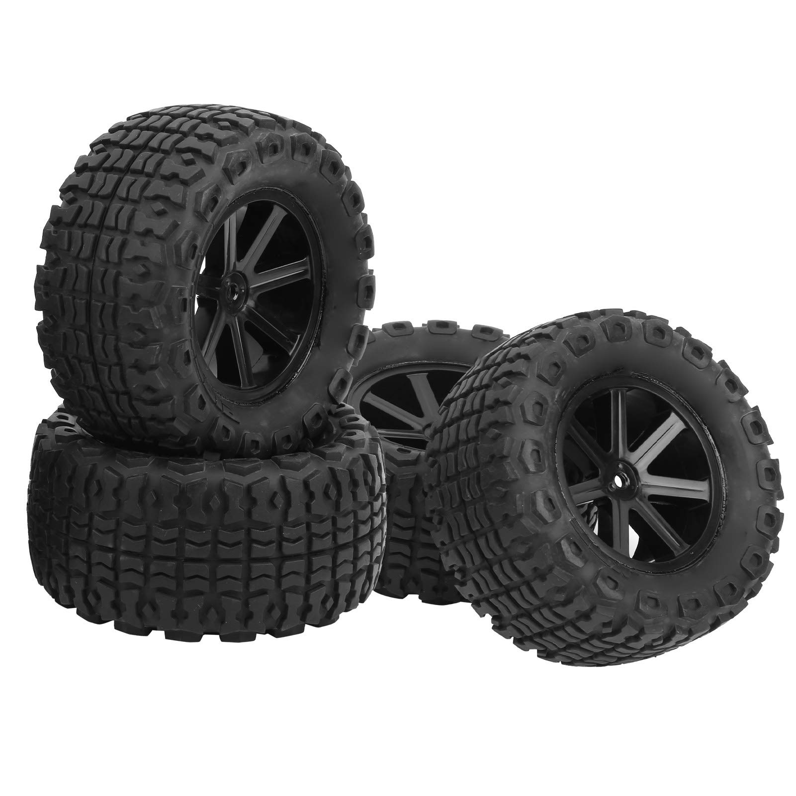 HIMOTO DREKKER RC Offroad Vehicle Tires - 4pcs All-Terrain Nonslip Rubber Tires for 1/10 Scale RC Cars (Black 10056) - Perfect for Rock Crawling, Trail Driving and Off-Road RC Adventures