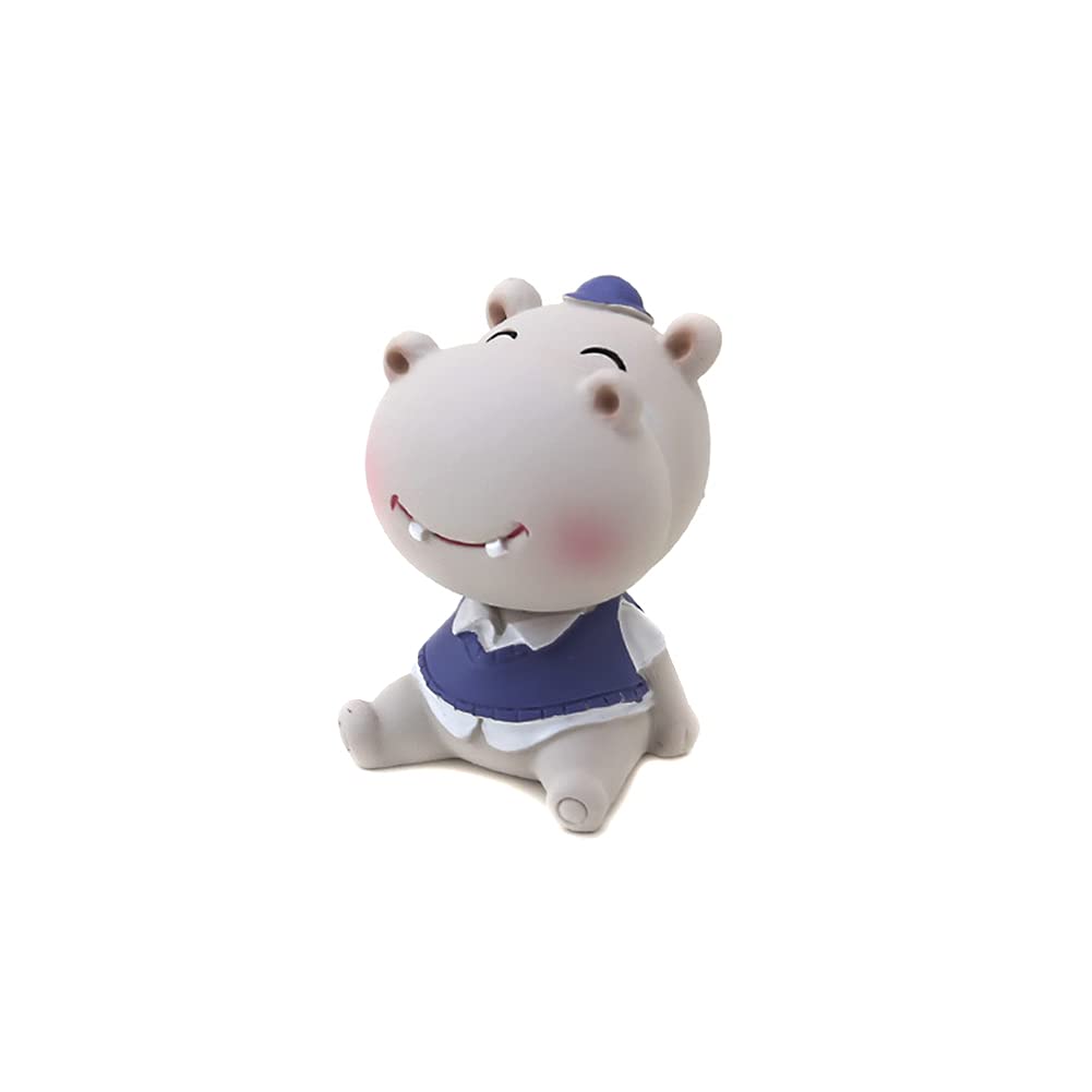 Funny Hippo Car Dashboard Decor - Cute Cartoon Animal Shaking Head Ornament for Car & Home Interior Decoration | Perfect for Gifts, Office Desk & Party Decor