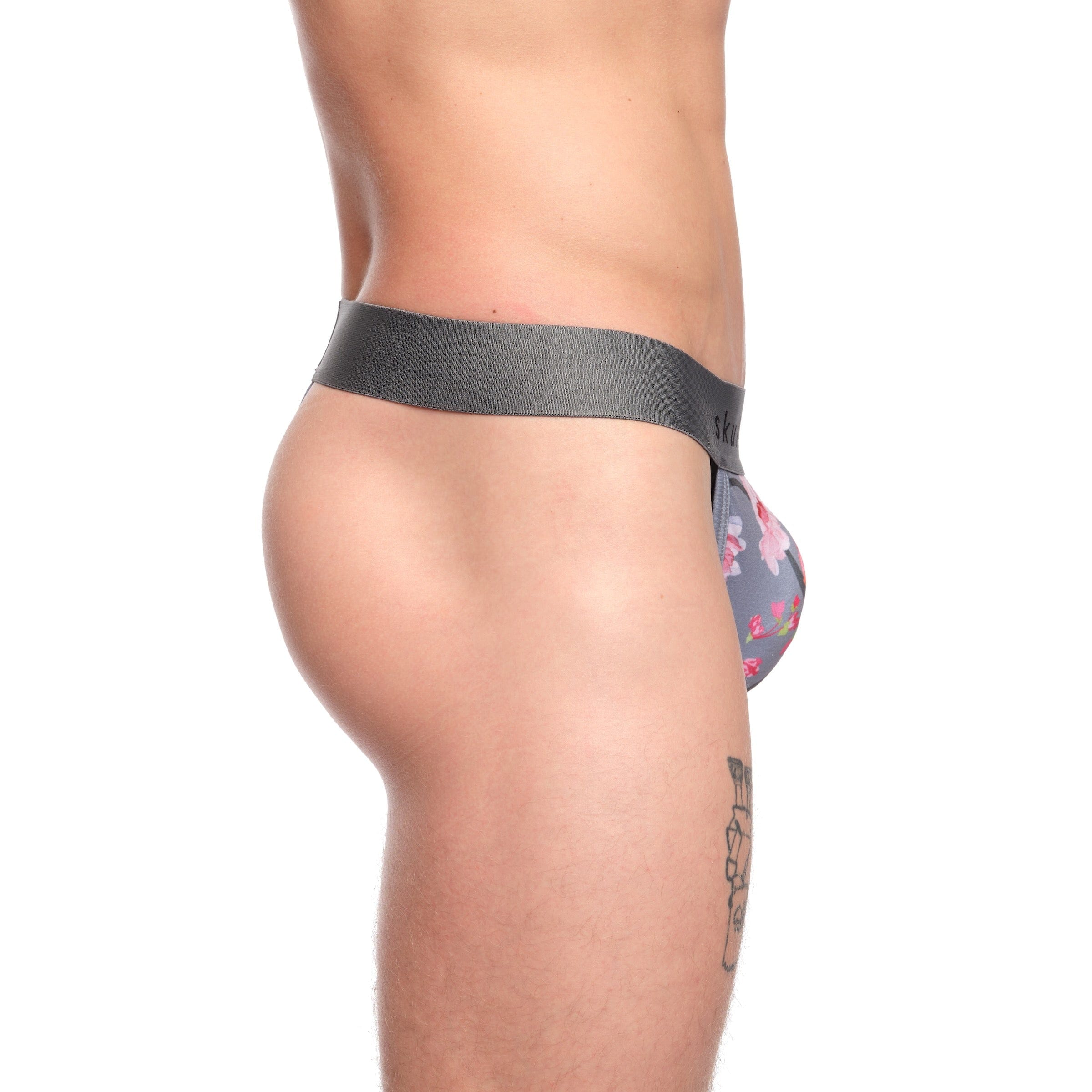 Cherry Blossom Thong Underwear for Women - Soft Grey Lace Panties - Comfortable & Sexy Everyday Wear for Date Night or Special Occasions