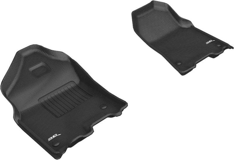 3D MAXpider Kagu 1st Row Custom Fit Floor Mats for 2019-2020 Dodge Ram 1500 Crew Cab & Quad Cab - All Weather Protection, Anti-Slip Design (Black) - Perfect for Off-Roading, Daily Commuting and Family Road Trips