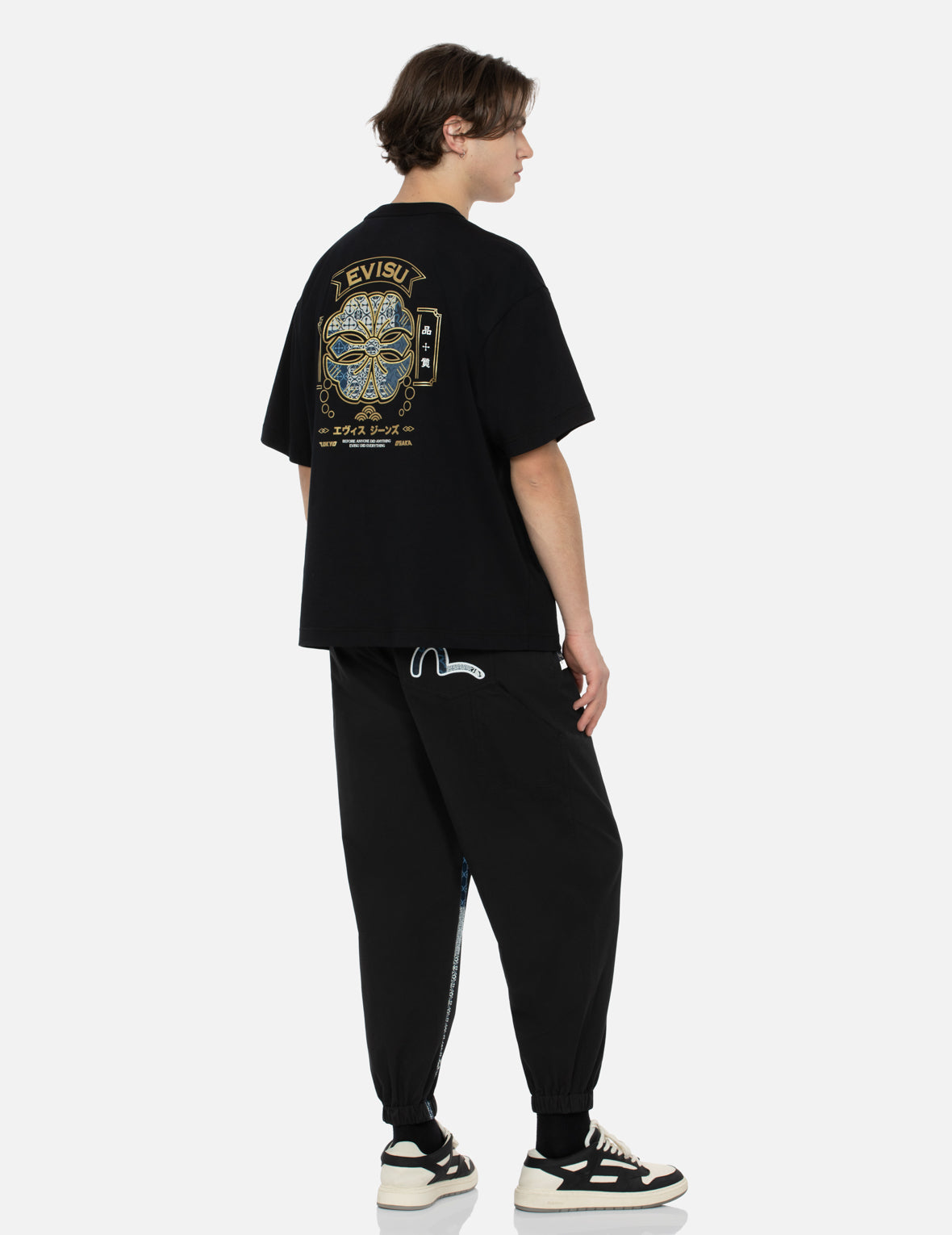Stylish Logo & Seagull Patchwork Appliqué Loose Fit Joggers - Trendy Casual Sweatpants for Men & Women | Perfect for Lounge Wear, Gym, and Street Fashion