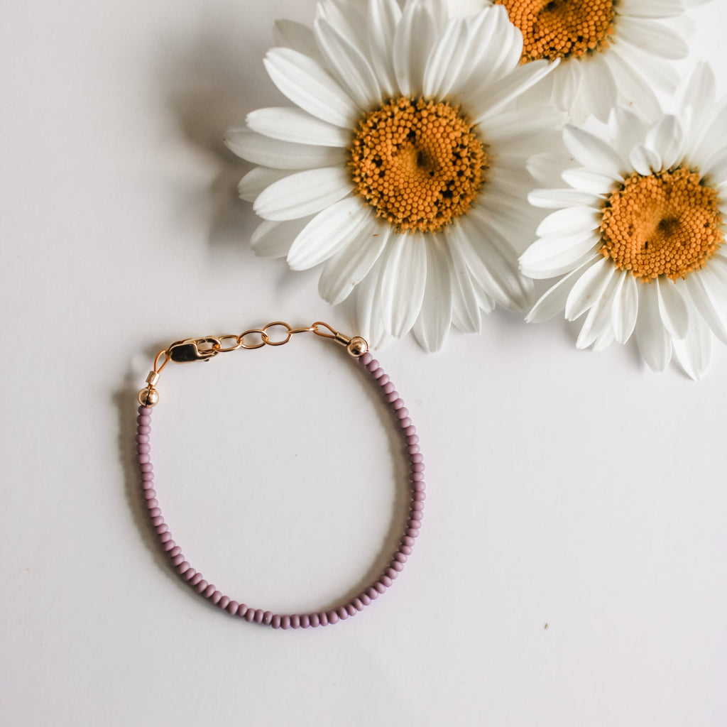 Elegant Dahlia Purple Beaded Bracelet for Women - Boho Chic Handmade Jewelry Gift for Her - Perfect for Parties, Weddings & Everyday Wear