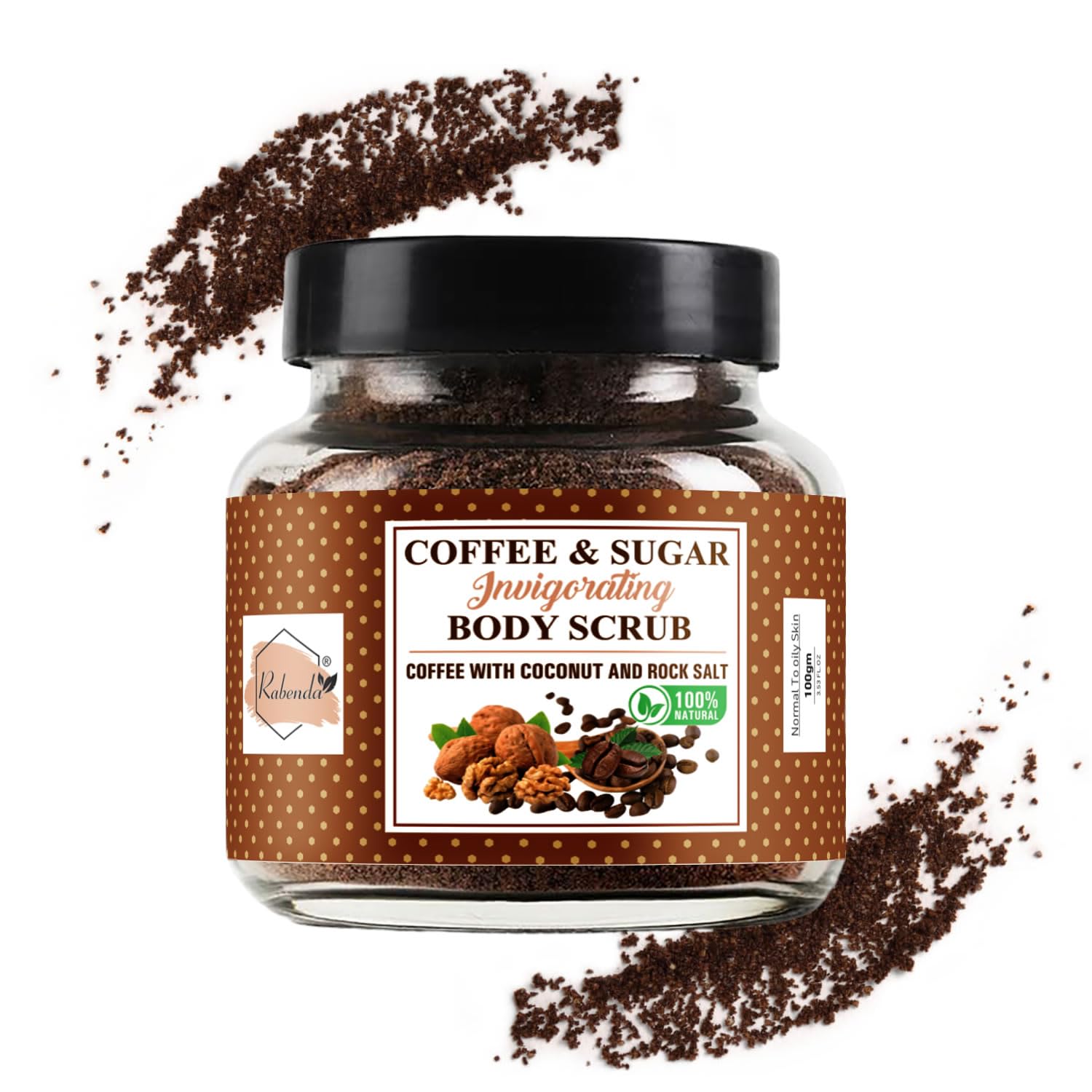 Gentle Exfoliating Coffee Sugar Body Scrub for Smooth Skin - 100g Natural Skincare for Men & Women - Perfect for Dry Skin & Spa Day Self Care