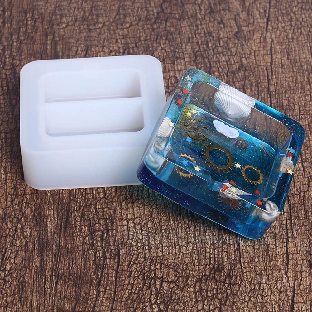 2 Packs Square Ashtray Silicone Molds for Resin Casting - DIY Epoxy Resin Art Craft Supplies - Perfect for Home Decor, Gift Making & Smoking Accessories