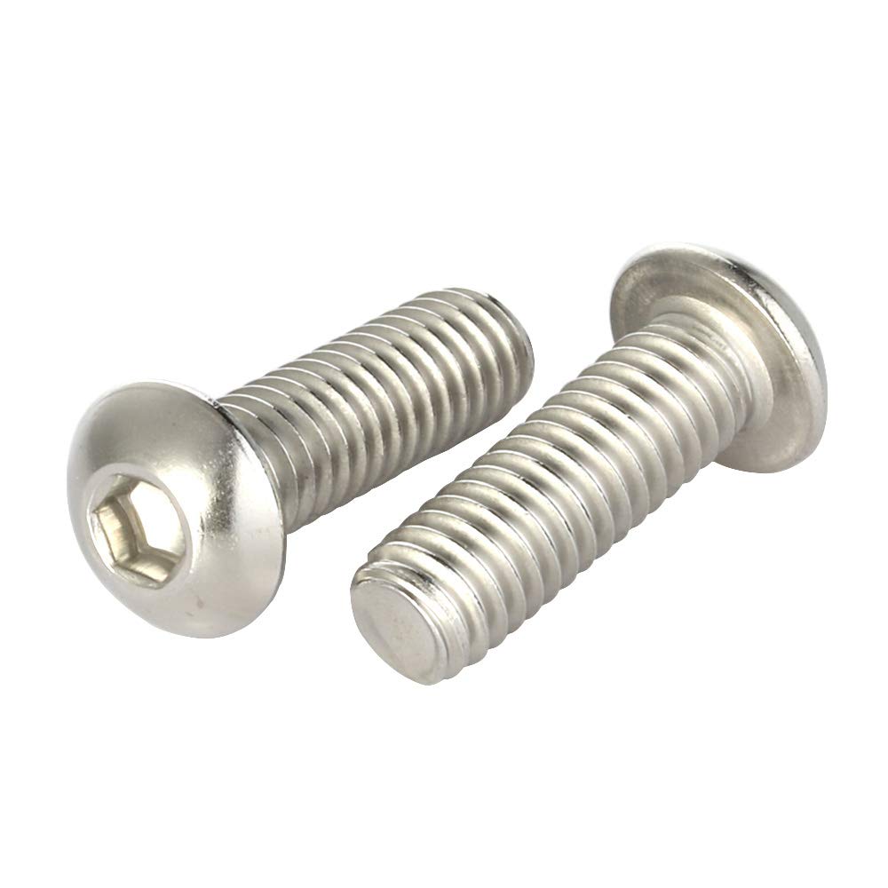 M6-1.0x14mm 304 Stainless Steel Button Head Screws - 50pcs for DIY & Furniture Assembly
