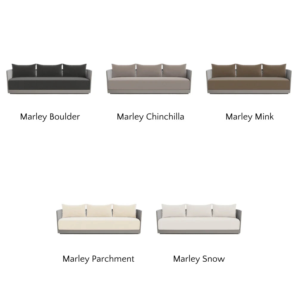 Antigua Outdoor 3-Seat Sofa Set - Waterproof Patio Furniture for Garden, Backyard, Poolside - Comfortable All-Weather Wicker Sectional Couch with Cushions