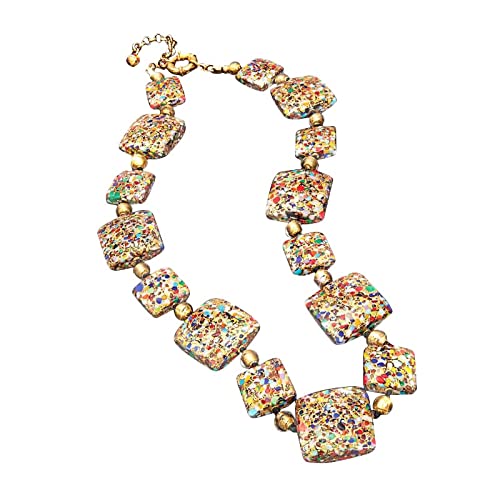 Stauer Women's Arlecchino Murano Glass Jewelry Set - Italian Made Necklace, Bracelet & Earrings for Women | Perfect for Weddings, Parties & Special Occasions