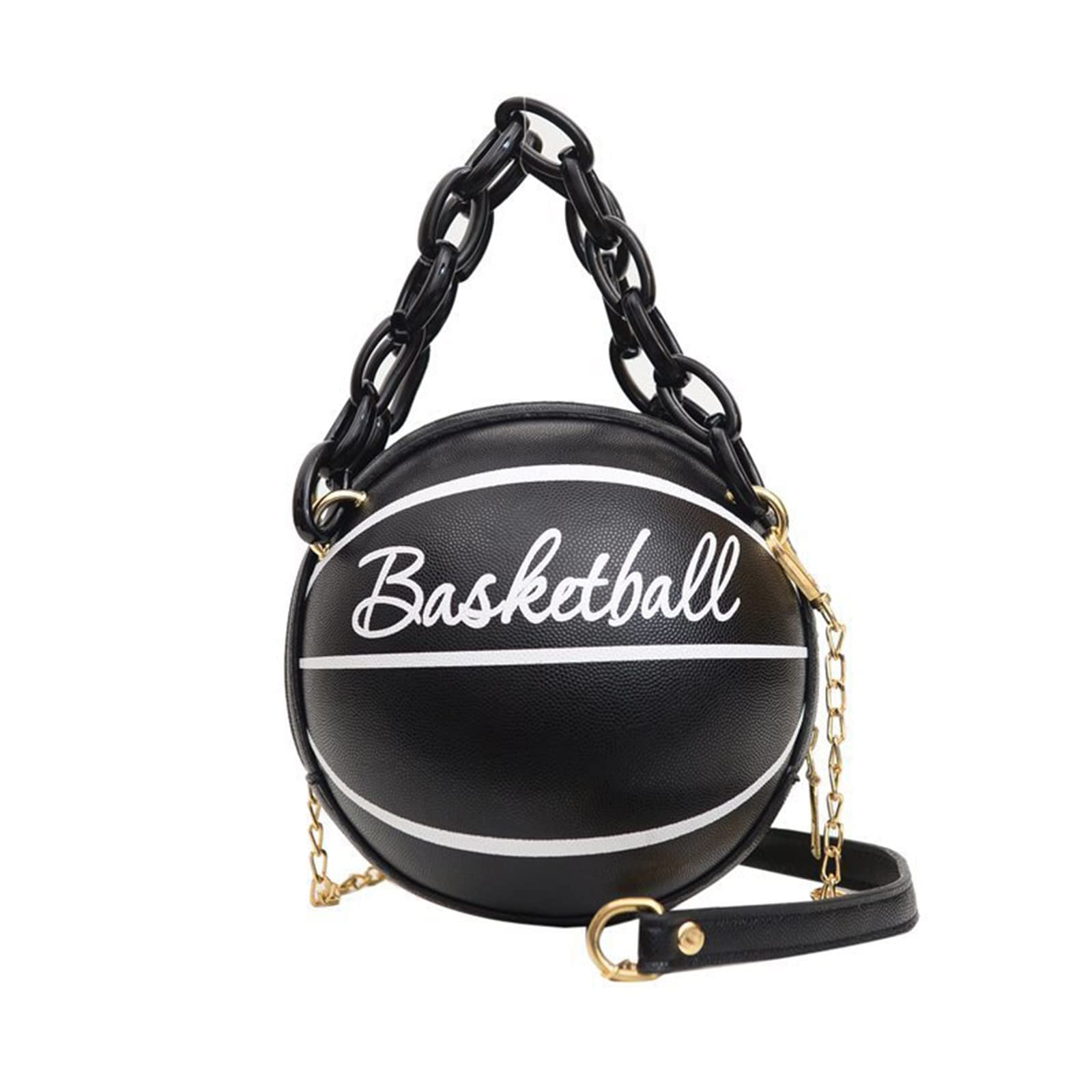 Women's Crossbody Bag Basketball Design PU Leather Small Shoulder Purse - Stylish Round Messenger Tote for Daily Use, Shopping & Casual Outings