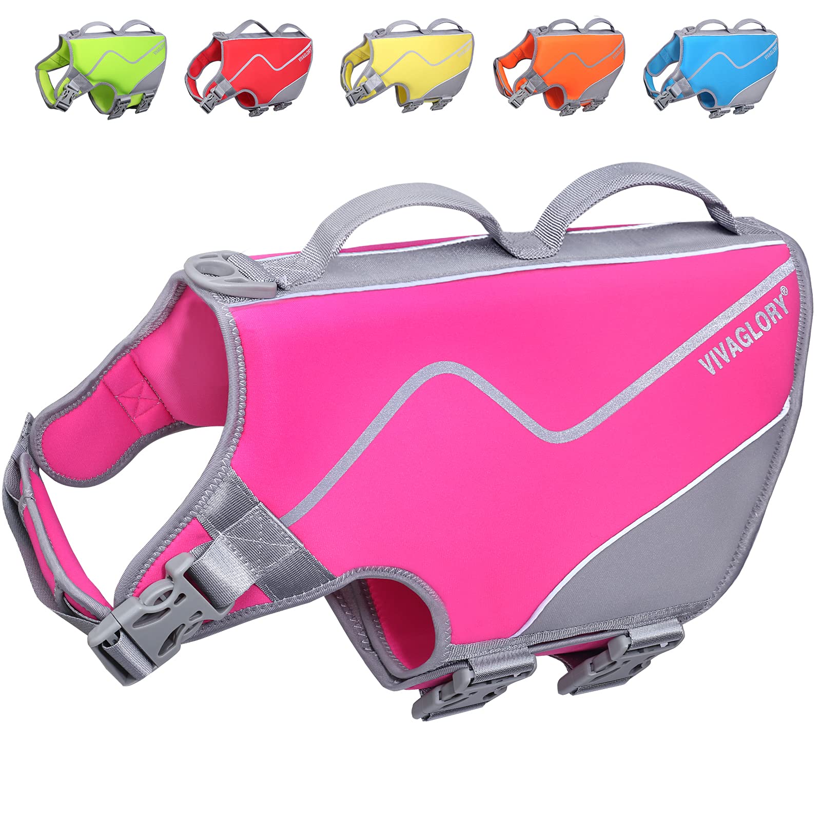 Hands Free Dog Leash with Adjustable Belt - Reflective Dog Life Jacket for Swimming & Boating - Perfect for Active Dogs, Beach Outings & Water Safety