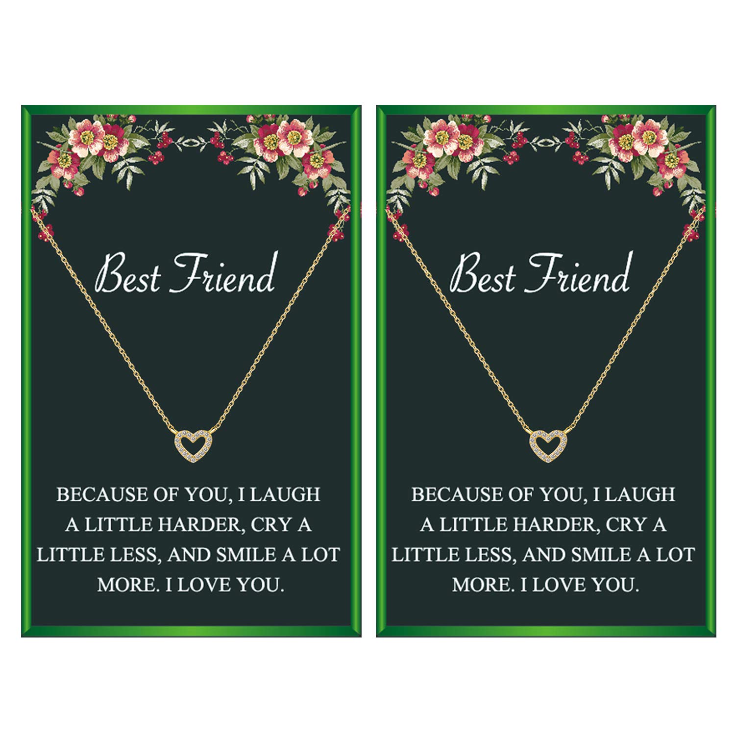 Best Friend Necklaces for 2 - Matching Heart BFF Necklaces for Women & Girls | Perfect Gift for Sisters, Couples & Best Friends | Birthday, Anniversary & Valentine's Day Jewelry