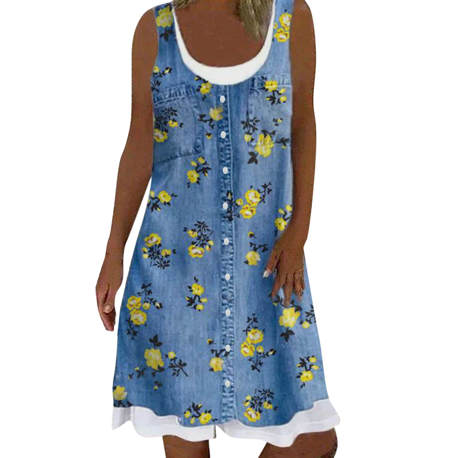 Women's Summer Dresses Short Sleeve Floral Print Boho Sundress - Elegant Casual Beach Dress for Spring & Summer | Perfect for Vacations, Parties & Outdoor Activities