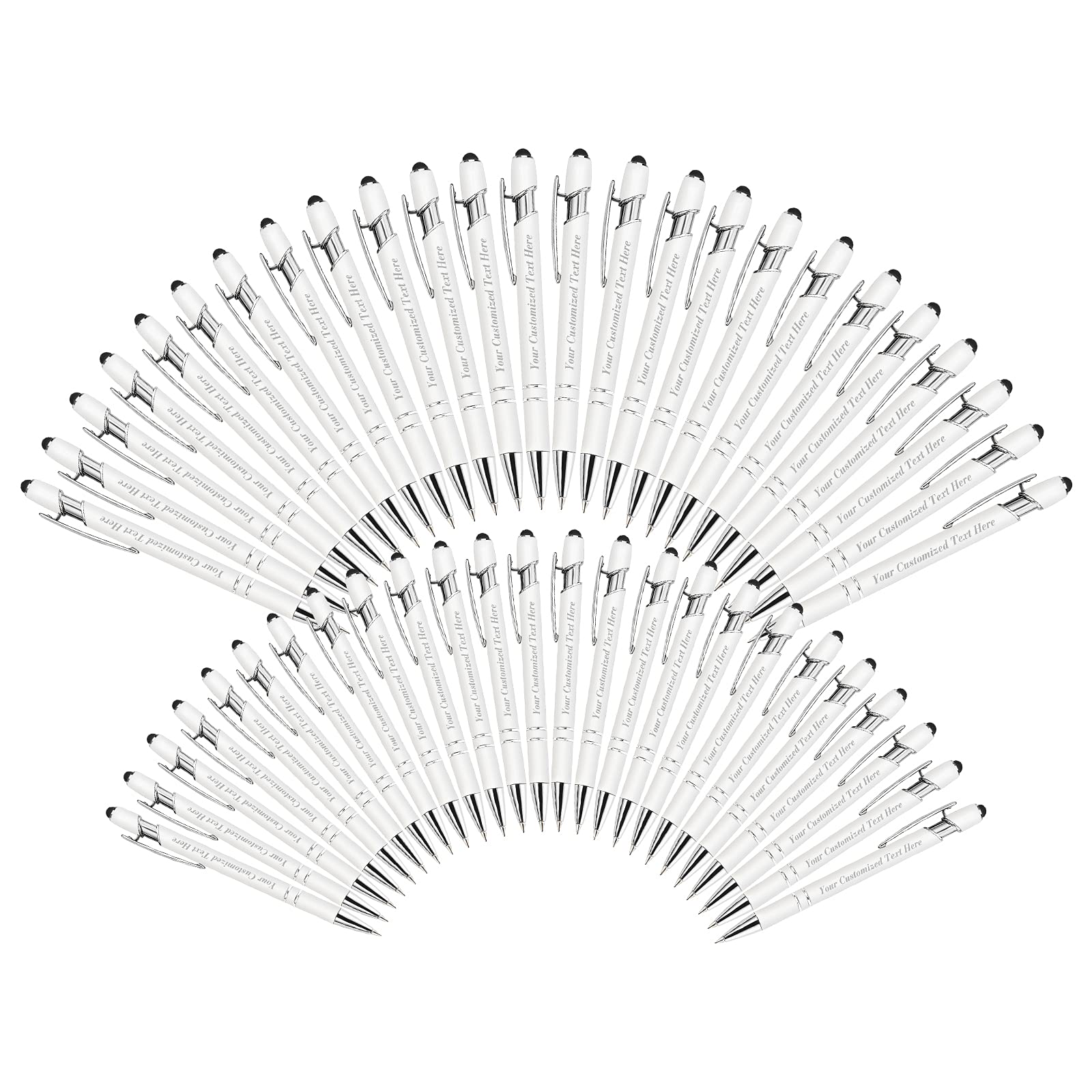 **Custom Engraved Pens with Name - 0.5mm Stylus Ballpoint Pen, Soft Touch, Personalized Office & School Supplies (250PCS, White) - Ideal for Business Gifts, Promotions, & Everyday Use**