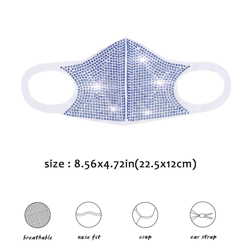 Sparkly Rhinestone Face Masks with Sequins - Glittering Masquerade Masks for Halloween, Ball Parties, Nightclub & Rave Festivals - Elegant Costume Accessories for Women & Girls - Perfect for Mardi Gras, Cosplay & Themed Events