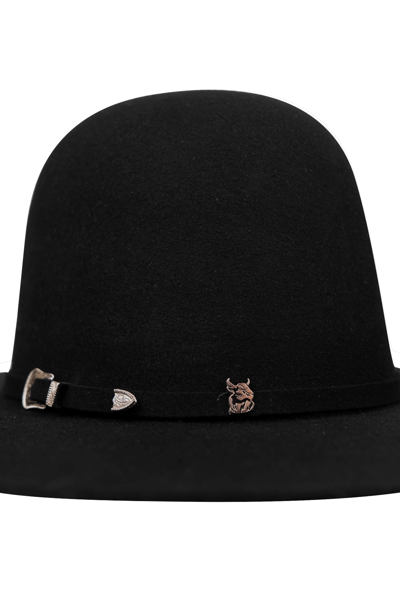 Rock'em 4X Black Open Crown Felt Cowboy Hat for Men - Western Rodeo Rancher Outfit Accessories - Perfect for Country Music Festivals & Outdoor Adventures
