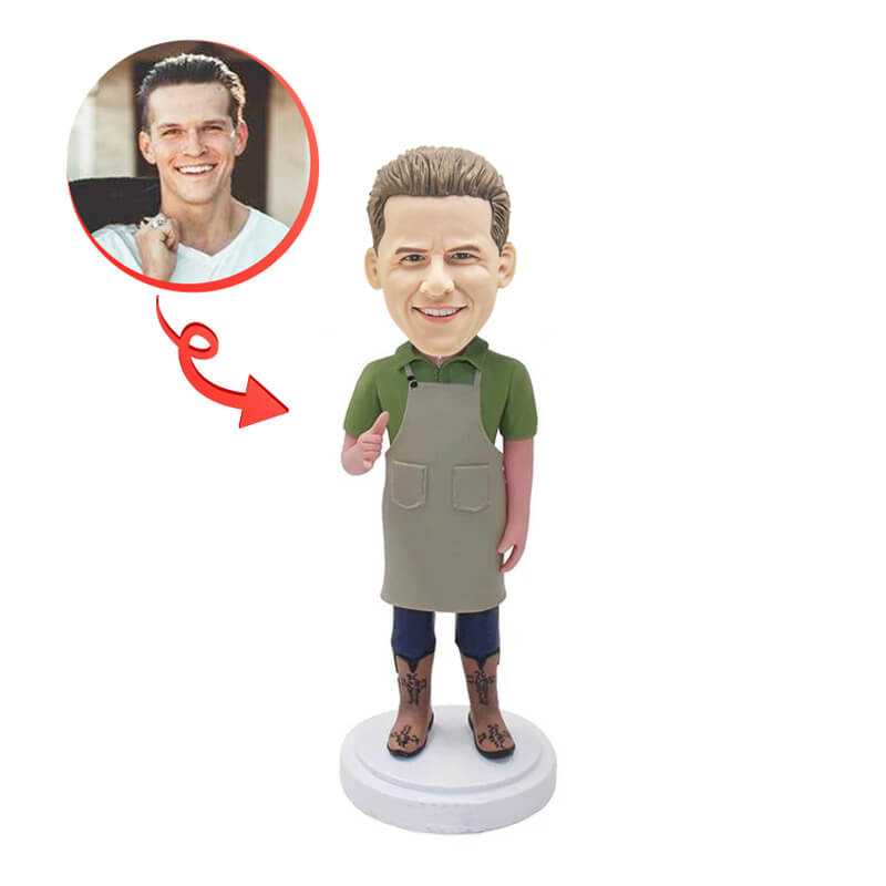 Custom Personalized Farm Cowboy Bobblehead Figurine - Unique Gift for Ranchers & Western Enthusiasts - Perfect for Office Desk, Home Decor, or Western-Themed Parties