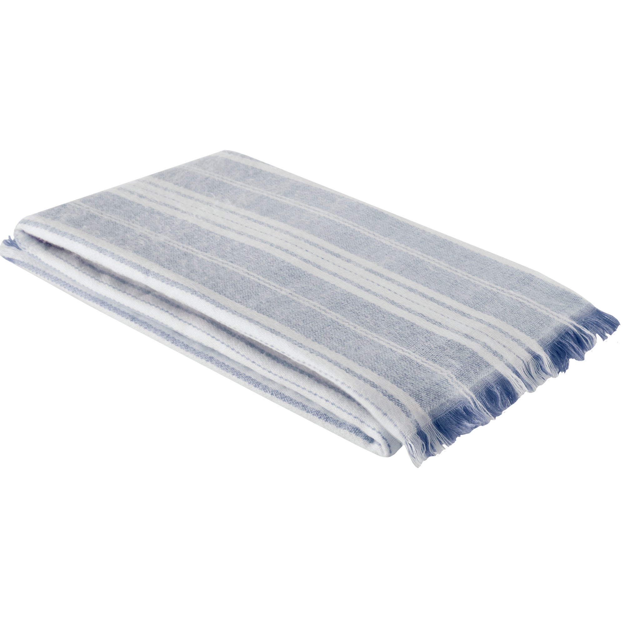 Laura Ashley Ardley Stripe Throw Blanket - Soft Cozy Knit Bedspread, Seaspray Blue - Perfect for Sofa, Bed & Home Decor