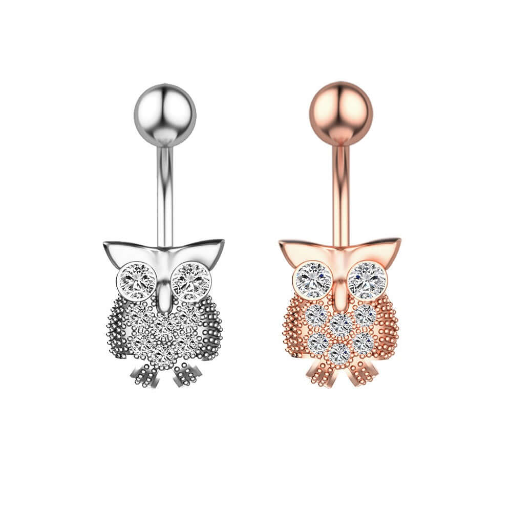 Stylish Owl Belly Button Rings for Women - Trendy Cartilage Piercing Jewelry - Perfect for Parties, Beach & Everyday Wear (WH0123)