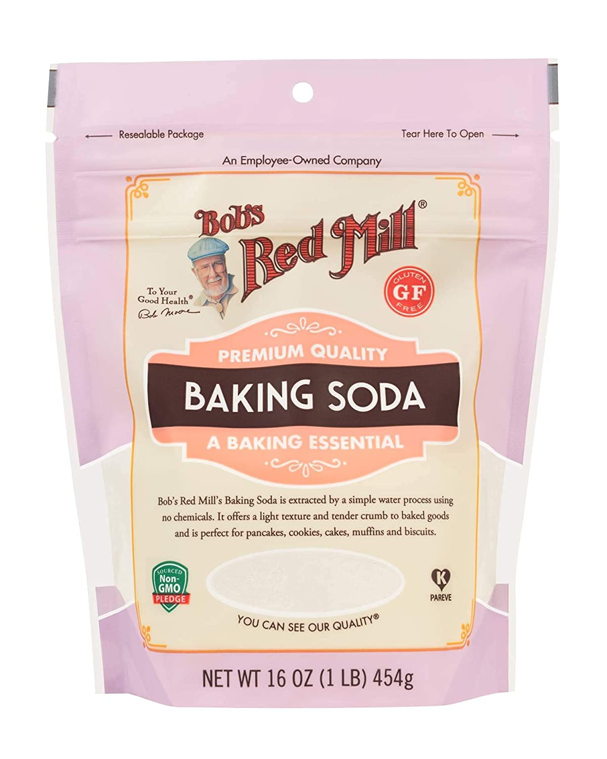 Bob's Red Mill Pure Baking Soda - 16 Ounce (Pack of 2) | Aluminum-Free, Food-Grade Sodium Bicarbonate for Baking, Cleaning & Deodorizing | Perfect for Cookies, Cakes & Household Use