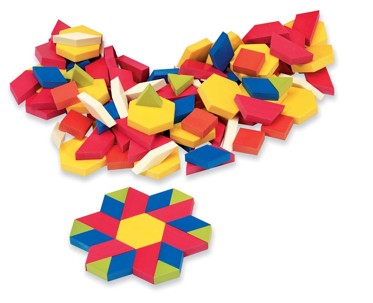 Foam Pattern Blocks for Kids - 1,250 Piece Educational Shapes Set for Kindergarten, Montessori & Classroom Learning - Geometric Shapes, Symmetry & Pattern Recognition Toys - Perfect for Math Activities, Homeschooling & Early Childhood Development
