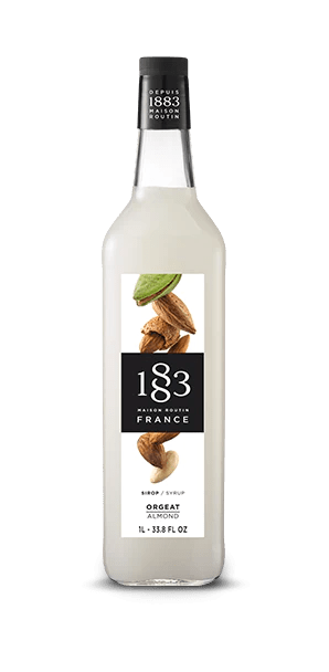 1883 1L Glass Bottle Almond Syrup - Premium Flavoring for Coffee, Desserts & Cocktails - Natural Sweetener for Baking & Beverages